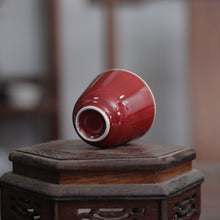 Load image into Gallery viewer, &quot;Lang Hong&quot; (Red-Glazed of Long Ware) Kiln Porcelain 50ml, Tea Cup for Gongfu Tea.