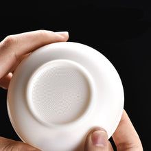將圖片載入圖庫檢視器 Dehua White All-Ceramic Tea Strainer / Filter  919 Micro Holes