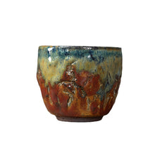 Cargar imagen en el visor de la galería, Japanese-Style Hand-Pinched Wood-Fired Kiln-Glazed Crackle Pattern Tea Cup (100ml), 4 Variations.