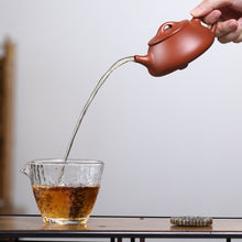 Load image into Gallery viewer, Yixing "Shi Piao" 135ml, 7 Spout Holes Teapot in "Zhao Zhuang Zhu Ni" (Zhaozhuan Village Red Clay)