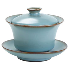 Load image into Gallery viewer, &quot;Ru Yao&quot; Kiln Porcelain, Gaiwan 120ml, Cup 100ml, Pitcher 220ml, Strainer