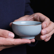 Load image into Gallery viewer, Ru Yao Kiln Gaiwan, Cup, Pitcher, and Strainer Set