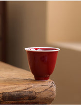 Load image into Gallery viewer, [Updated] "Lang Hong" (Red-Glazed of Long Ware) Kiln Porcelain 50ml, Tea Cup for Gongfu Tea.