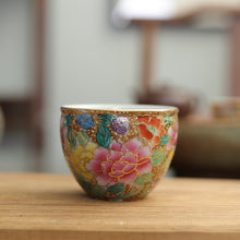 Load image into Gallery viewer, Handmade Colorful Flowers Tea Cup 100ml -130ml