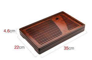Bamboo Tea Tray with Water Tank 2 Variations Big / Small