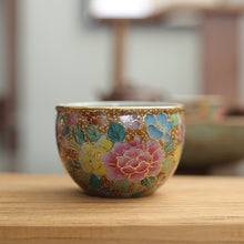 Laden Sie das Bild in den Galerie-Viewer, Handmade Colorful Flowers Tea Cup 100ml -130ml