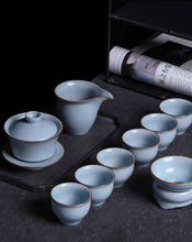 Load image into Gallery viewer, Ru Yao Kiln Gaiwan, Cup, Pitcher, and Strainer Set