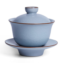 Load image into Gallery viewer, Ru Yao Kiln Gaiwan, Cup, Pitcher, and Strainer Set