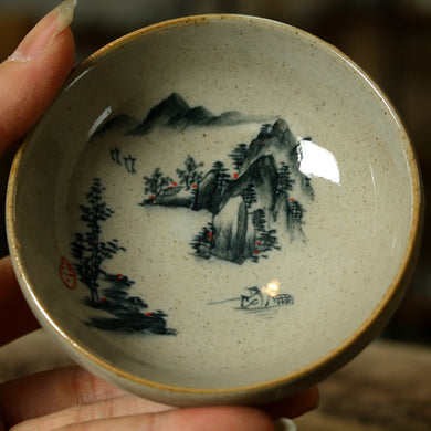 Antique Coarse Pottery Porcelain, Tea Cup, 4 Variations, 90ml