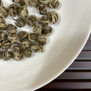 2025 Spring Green Tea "Mo Li Hua Cha - Zhu Cha" (Jasmine Flower - Gunpowder / Pearl Tea) A+++ Grade, Lv Cha, Zhejiang Province.