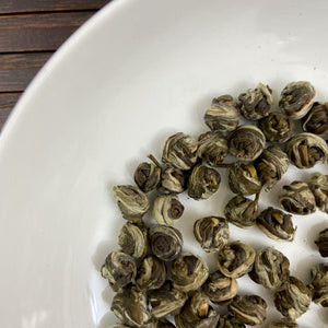 2025 Spring Green Tea "Mo Li Hua Cha - Zhu Cha" (Jasmine Flower - Gunpowder / Pearl Tea) A+++ Grade, Lv Cha, Zhejiang Province.