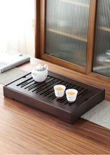 Load image into Gallery viewer, Rectangular Bamboo Tea Tray / Board / Saucer with Water Tank / Reservoir