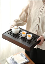 Load image into Gallery viewer, Rectangular Bamboo Tea Tray / Board / Saucer with Water Tank / Reservoir