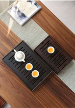 Load image into Gallery viewer, Rectangular Bamboo Tea Tray / Board / Saucer with Water Tank / Reservoir