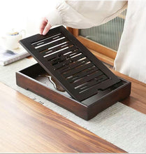 Load image into Gallery viewer, Rectangular Bamboo Tea Tray / Board / Saucer with Water Tank / Reservoir