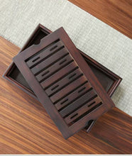 Load image into Gallery viewer, Rectangular Bamboo Tea Tray / Board / Saucer with Water Tank / Reservoir