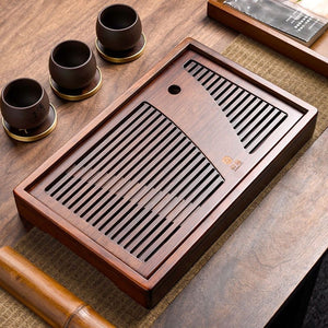 Bamboo Tea Tray with Water Tank 2 Variations Big / Small
