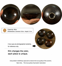Load image into Gallery viewer, Tenmoku Fancy Rust Glaze Porcelain, Tea Cup, 60cc