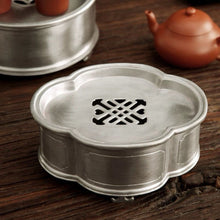 Load image into Gallery viewer, Chaozhou Gongfu Teaware: Yan Ji Li "Hai Tang Hua" (Crabapple Blossoms) Handmade Tin Tea Tray / Saucer / Board