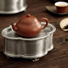 Load image into Gallery viewer, Chaozhou Gongfu Teaware: Yan Ji Li "Hai Tang Hua" (Crabapple Blossoms) Handmade Tin Tea Tray / Saucer / Board