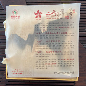 2017 XiangYi Fu Tea "20th Year of HongKong’s Return" Brick 980g Dark Tea, Fu Cha, Hunan