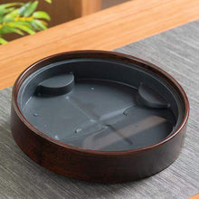 Load image into Gallery viewer, Bamboo Round Tea Tray with Plastic Water Tank 4 Variations - photo 5