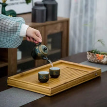 Load image into Gallery viewer, Bamboo Tea Tray Saucer Teaboard with Drainage Trench 3 kinds of sizes - photo 9