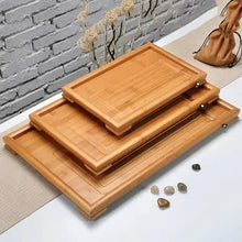 Load image into Gallery viewer, Bamboo Tea Tray Saucer Teaboard with Drainage Trench 3 kinds of sizes