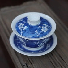 Load image into Gallery viewer, China Blue Porcelain Hand-Painted “Ice Plum Blossom” Gaiwan (150ml / 170ml) / Tea Cup (50ml) - King Tea Mall - photo 4