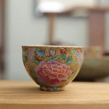 Load image into Gallery viewer, Handmade Colorful Flowers Tea Cup 100ml -130ml - King Tea Mall - photo 6