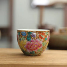 Load image into Gallery viewer, Handmade Colorful Flowers Tea Cup 100ml -130ml - King Tea Mall - photo 7