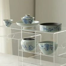 Charger l'image dans la galerie, Handmade Glazed Porcelain Vintage-Style Pomegranate "Gaiwan, Tray, Saucer, Cup, Pitcher, Waste Water Jar", Qinghuaci White and Blue China Gongfu Teawares - King Tea Mall - photo 6