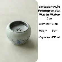 Charger l'image dans la galerie, Handmade Glazed Porcelain Vintage-Style Pomegranate Gaiwan, Tray, Saucer, Cup, P - photo 16