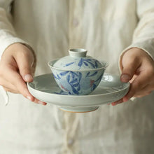 Charger l'image dans la galerie, Handmade Glazed Porcelain Vintage-Style Pomegranate Gaiwan, Tray, Saucer, Cup, P