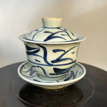 Load image into Gallery viewer, Jingdezhen Wood Ash Glaze Blue and White Porcelain, Hand Painting Tea Leaf &amp; Flo - photo 2