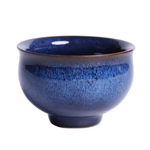 Load image into Gallery viewer, JUN Kiln Porcelain Rabbit Hair Blue Tea Cup 70ml, 125ml, 200ml, 3 Variations. - photo 9
