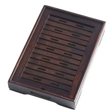 Load image into Gallery viewer, Rectangular Bamboo Tea Tray / Board / Saucer with Water Tank / Reservoir