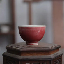 Load image into Gallery viewer, [Updated] "Lang Hong" (Red-Glazed of Long Ware) Kiln Porcelain 50ml, Tea Cup for Gongfu Tea. - King Tea Mall