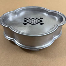 Load image into Gallery viewer, Yan Ji Li "Hai Tang Hua" (Crabapple Blossoms) Handmade Tin Tea Tray / Saucer / Board — Chaozhou Gongfu Teaware - King Tea Mall