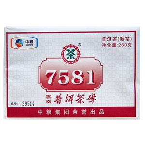 2018 CNNP "7581" Brick 250g Puerh Ripe Tea Shou Cha