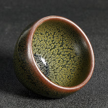 Load image into Gallery viewer, Tenmoku JianZhan &quot;Zhe Hu Ban&quot; (Partridge Spot) 125ml, Fancy Rust Glaze Porcelain, Tea Cup