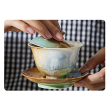 Charger l&#39;image dans la galerie, Handmade Fancy Glaze Porcelain &quot;Gai Wan&quot; 110ml, Fambe Jingdezhen China Gaiwan, Gongfu Teawares