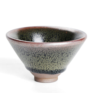 Tenmoku JianZhan "Zhe Hu Ban" (Partridge Spot) 125ml, Fancy Rust Glaze Porcelain, Tea Cup
