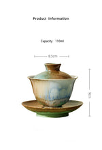 Load image into Gallery viewer, Handmade Fancy Glaze Porcelain &quot;Gai Wan&quot; 110ml, Fambe Jingdezhen China Gaiwan, Gongfu Teawares