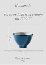 Carica l&#39;immagine nel visualizzatore di Gallery, Peacock Green Glazed Porcelain Tea Cup, 75ml, Chinese Gongfu Teaware.
