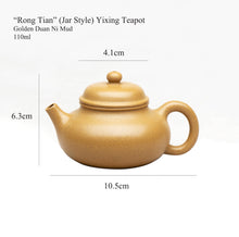 Charger l&#39;image dans la galerie, Yixing &quot;Rong Tian&quot; Teapot 110ml, Golden Duan Ni Mud