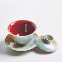Laden Sie das Bild in den Galerie-Viewer, Handmade Fancy Glaze Porcelain &quot;Gai Wan&quot; 110ml, Fambe Jingdezhen China Gaiwan, Gongfu Teawares
