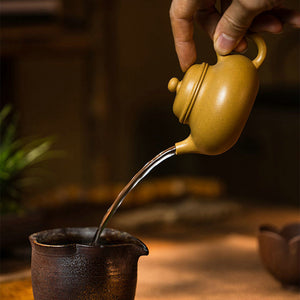 Yixing "Rong Tian" Teapot 110ml, Golden Duan Ni Mud