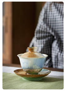 Handmade Fancy Glaze Porcelain "Gai Wan" 110ml, Fambe Jingdezhen China Gaiwan, Gongfu Teawares