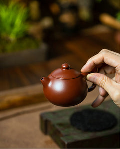 Yixing "Wen Dan" Teapot 100ml, Zhu Ni, Red Mud